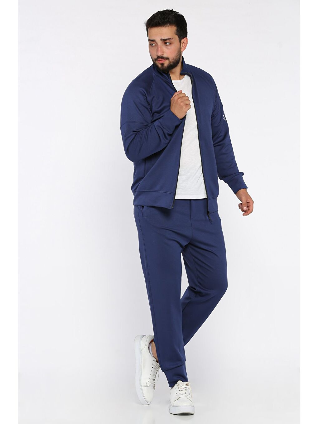 Lacivert Kol Detaylı Erkek Eşofman Takımı-1
