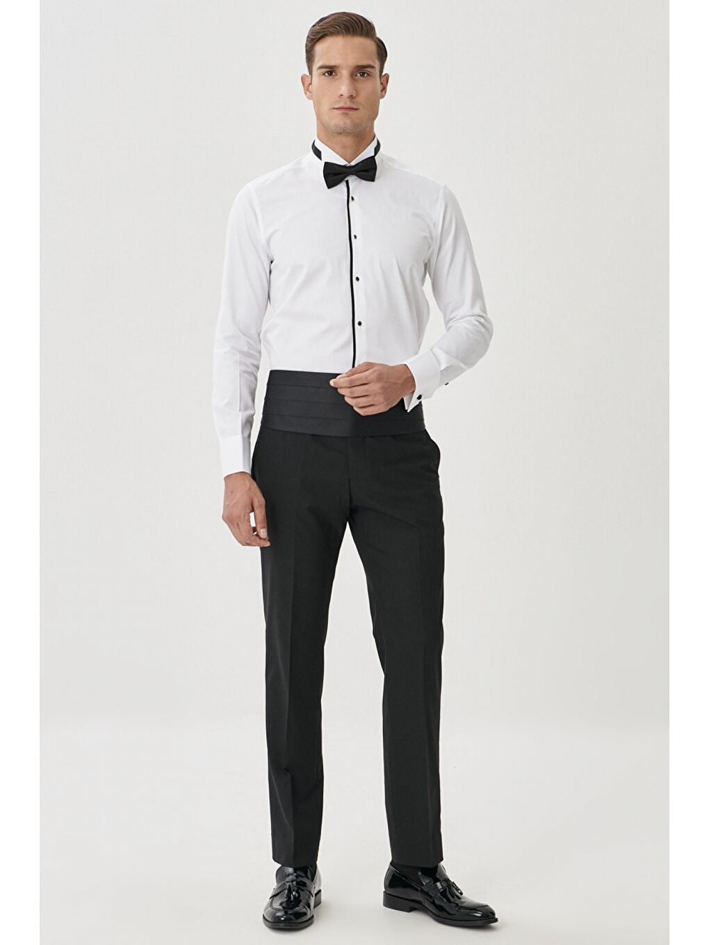 Erkek Siyah Regular Fit Geniş Kesim Yan Cepli Pantolon-1