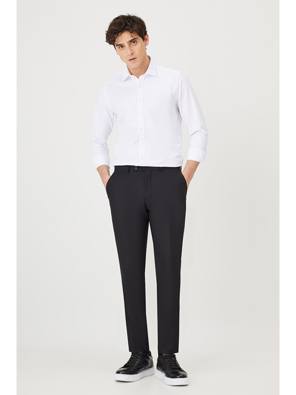 Erkek Siyah Slim Fit Klasik Pantolon-4