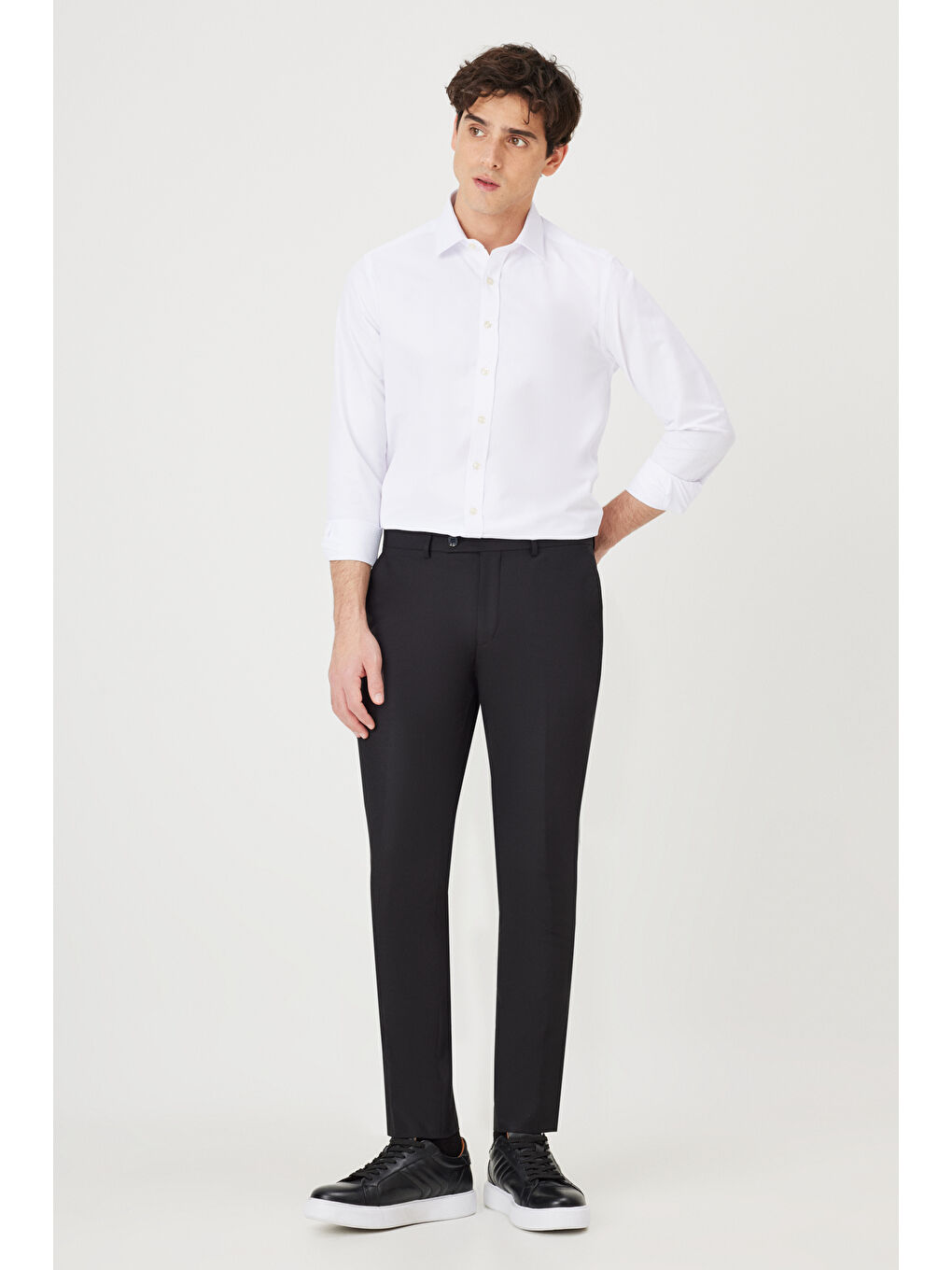 Erkek Siyah Slim Fit Klasik Pantolon-5