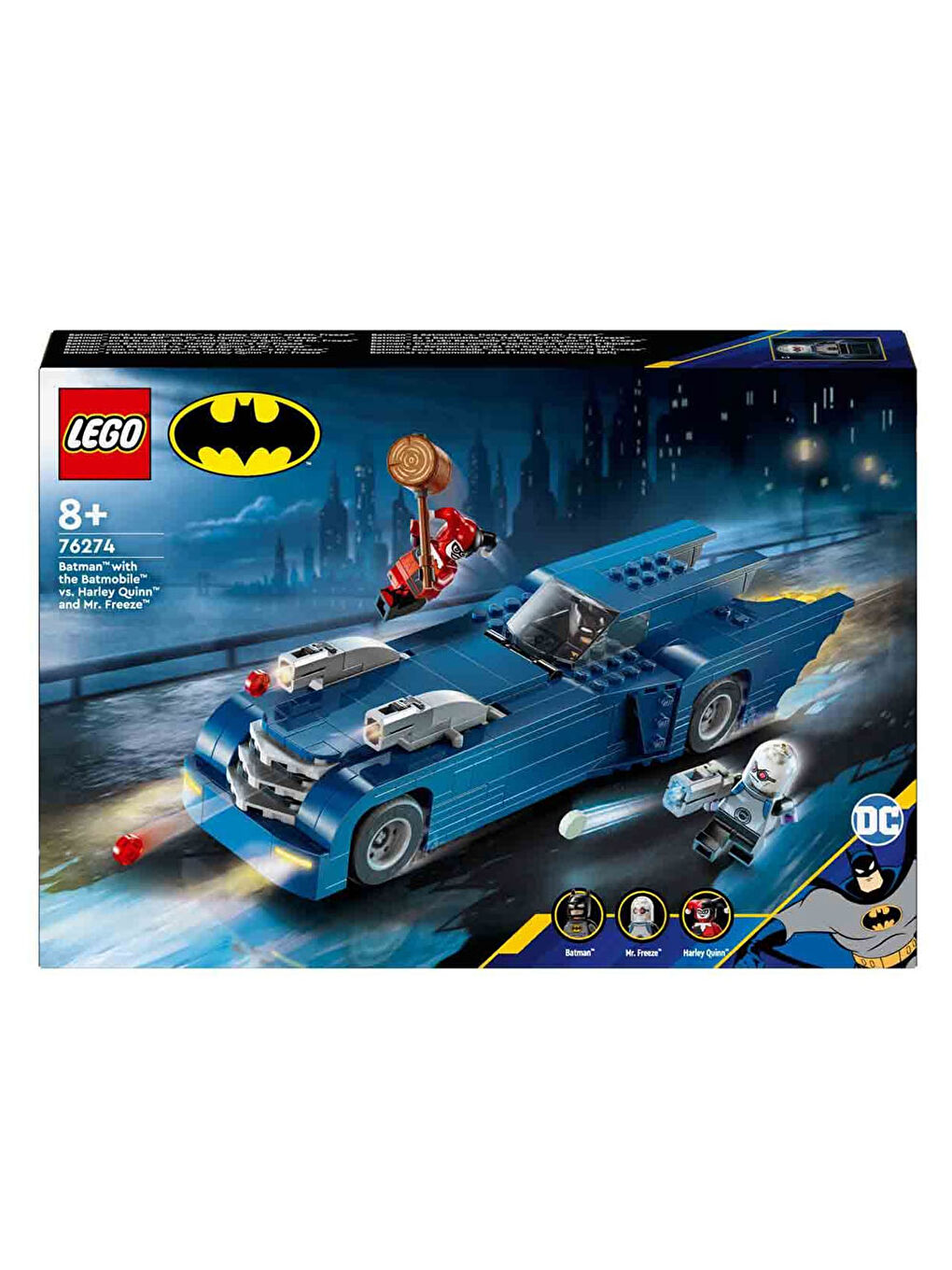 Lego Renksiz DC Batman Batmobile ile Batman Harley Quinn ve Mr Freezee Karşı 76274 - 1