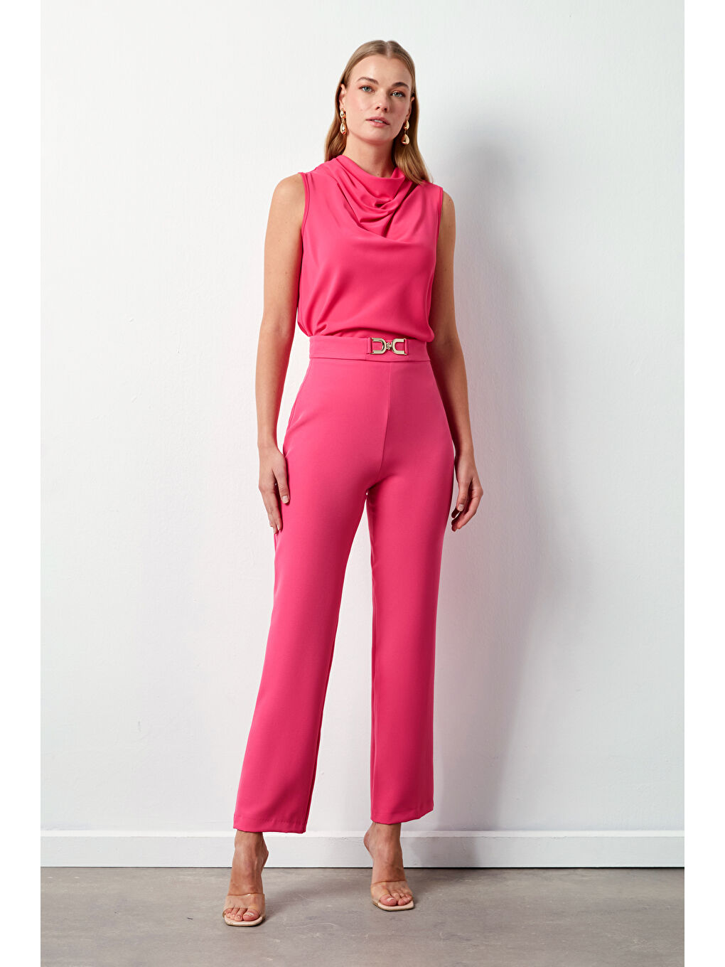 SATEEN Aksesuar Detaylı Pantolon - Pembe