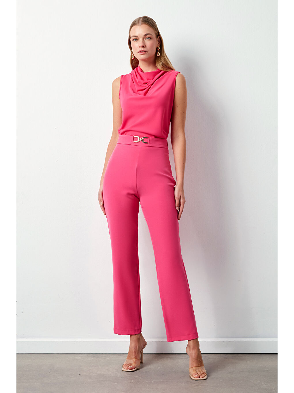 SATEEN Aksesuar Detaylı Pantolon - Pembe - 1