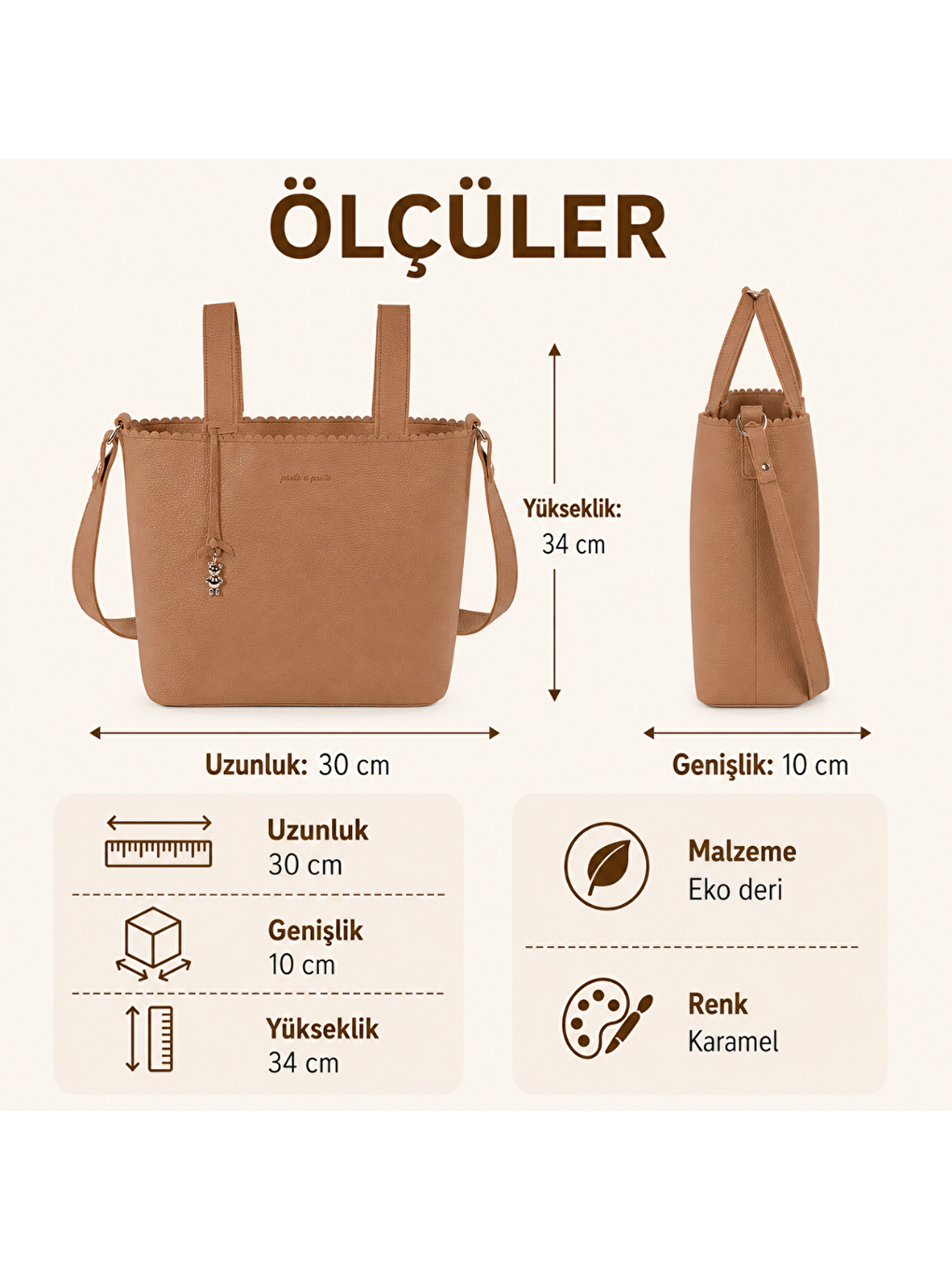 Icon Crossbody Bebek Bakım Çantası Caramel-4