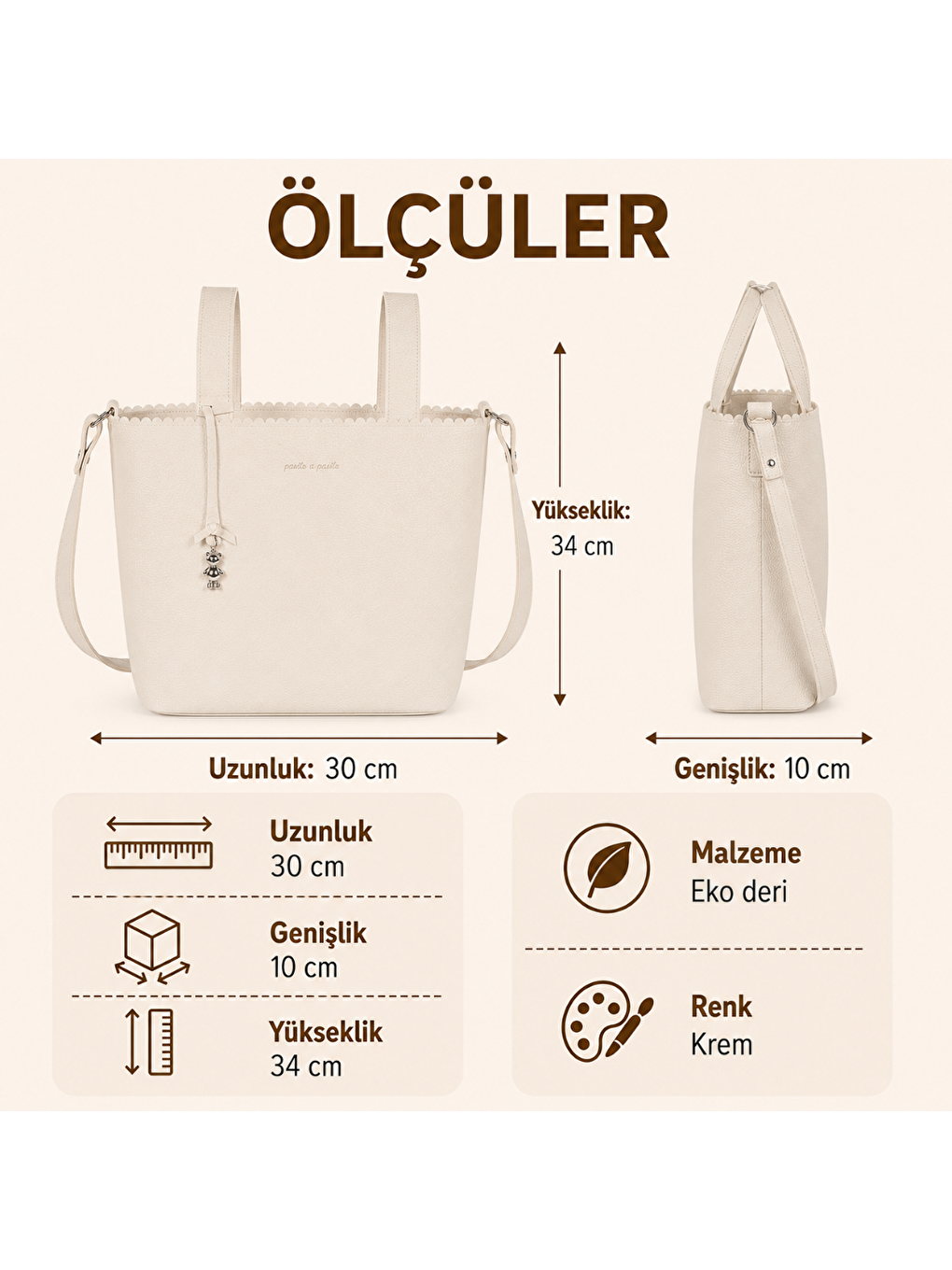Icon Crossbody Bebek Bakım Çantası Cream-4