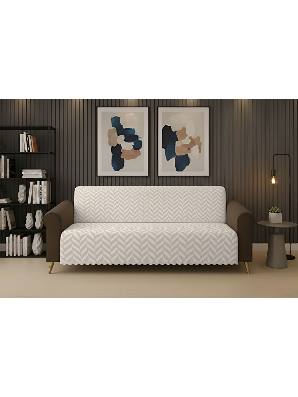 Kaydırmaz Koltuk Örtüsü 175X220 Ege Bej BEJ