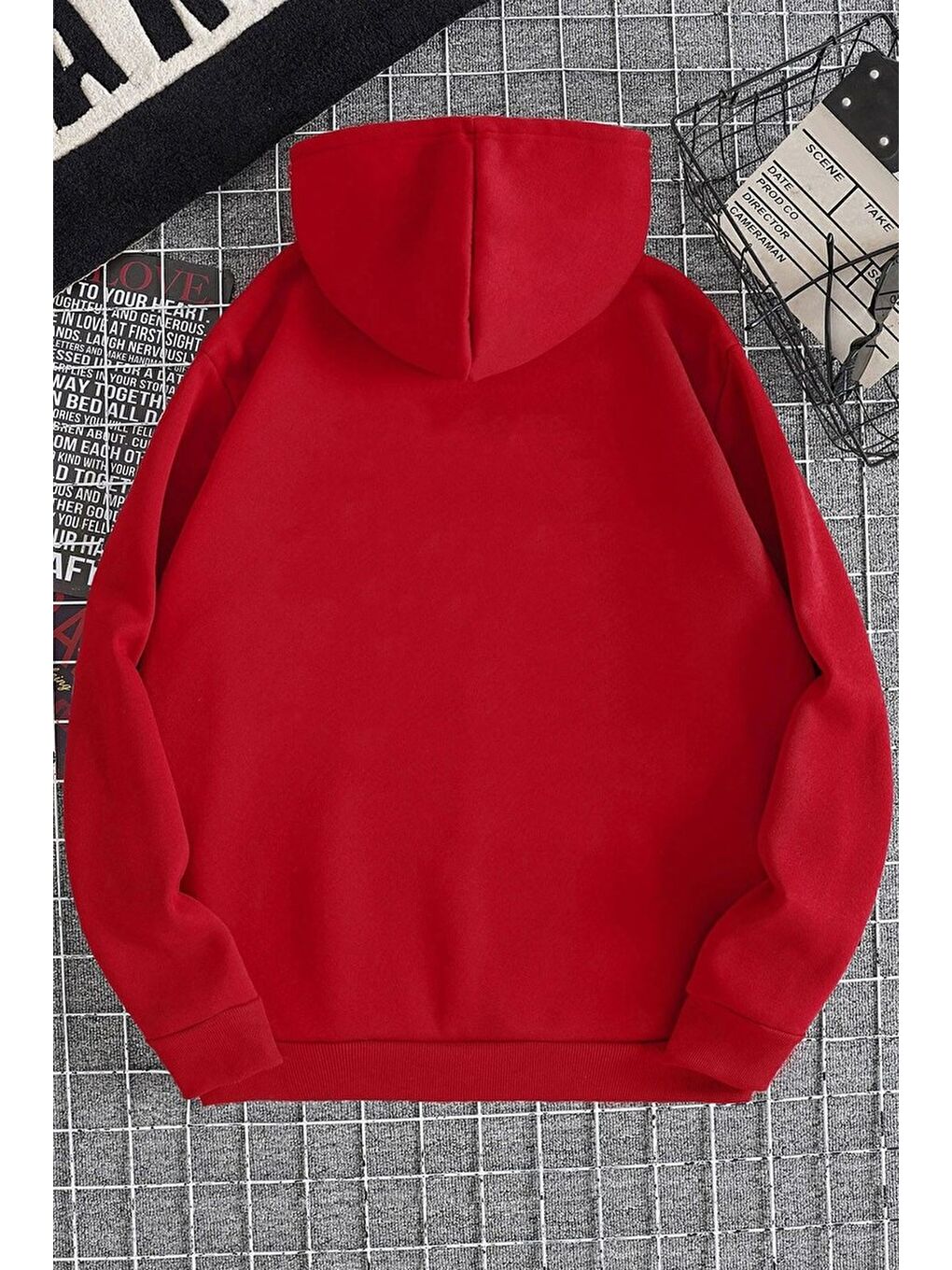 uyguntarz Kırmızı Unisex Rose Baskılı Sweatshirt - 1