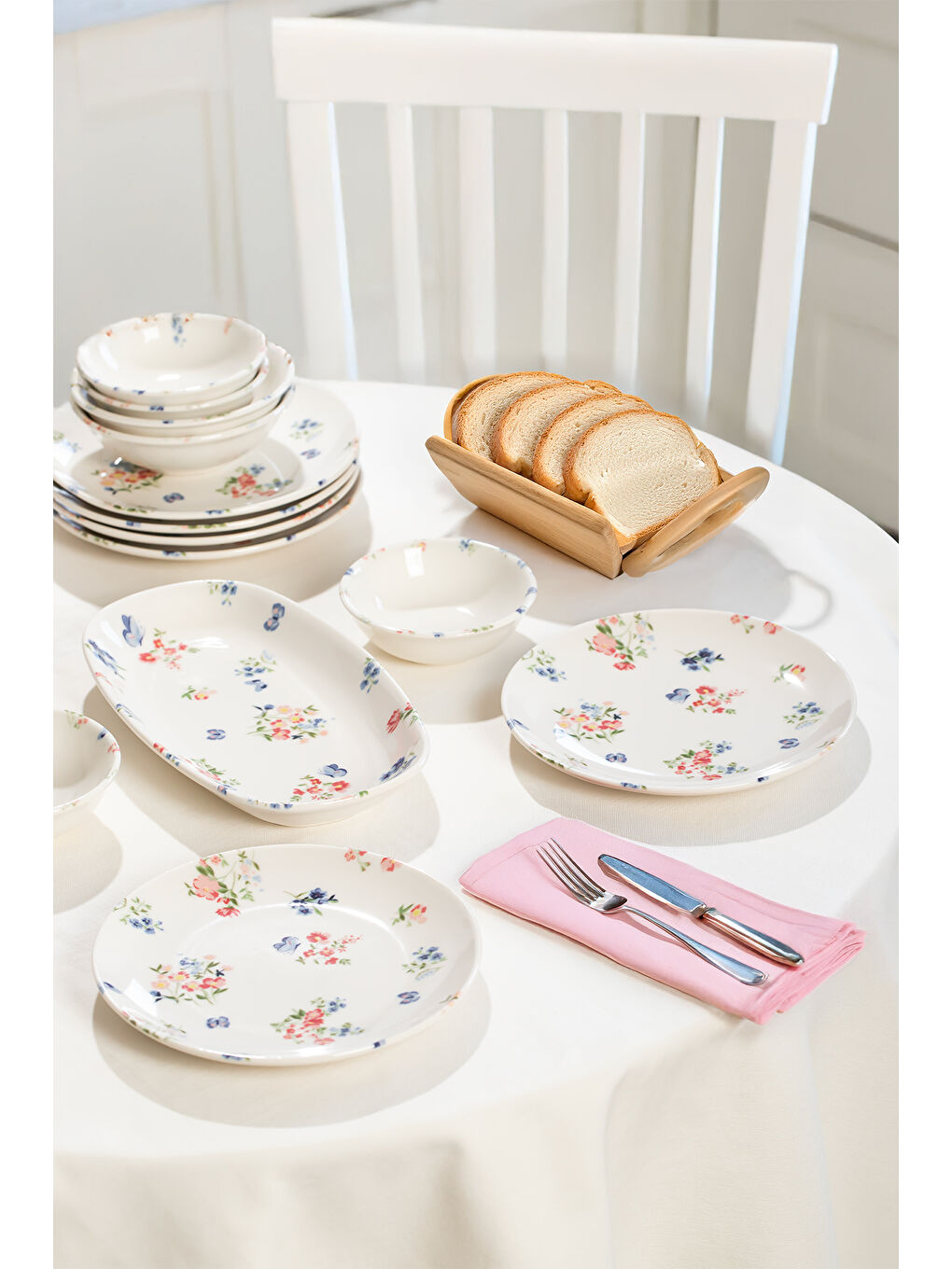 Karışık Porsima 4270 Pure 14 Parça Porselen Kahvaltı Seti 6 Kişilik Kahvaltı Takımı-2