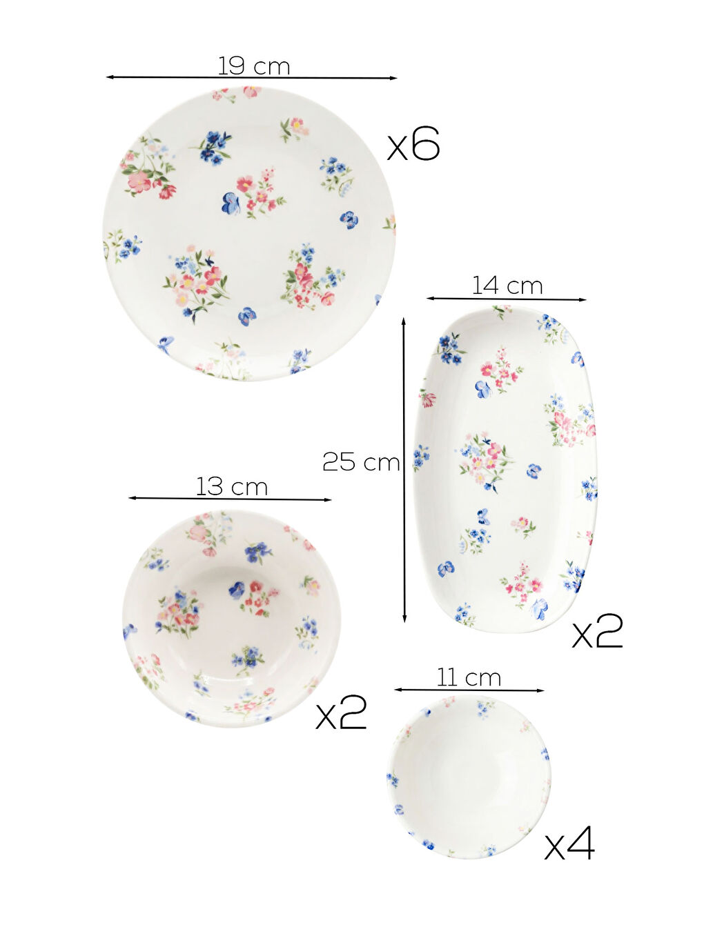 Karışık Porsima 4270 Pure 14 Parça Porselen Kahvaltı Seti 6 Kişilik Kahvaltı Takımı-4