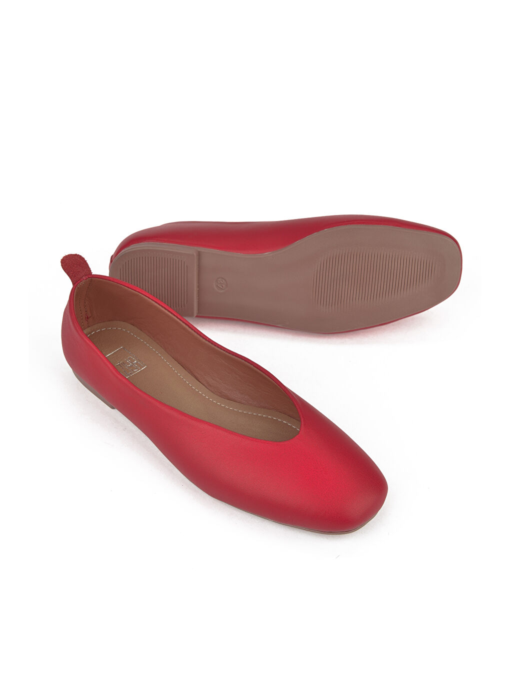 Kırmızı Hakiki Deri Kadın Babet 1511044Z105 Nar Çiçegi-3