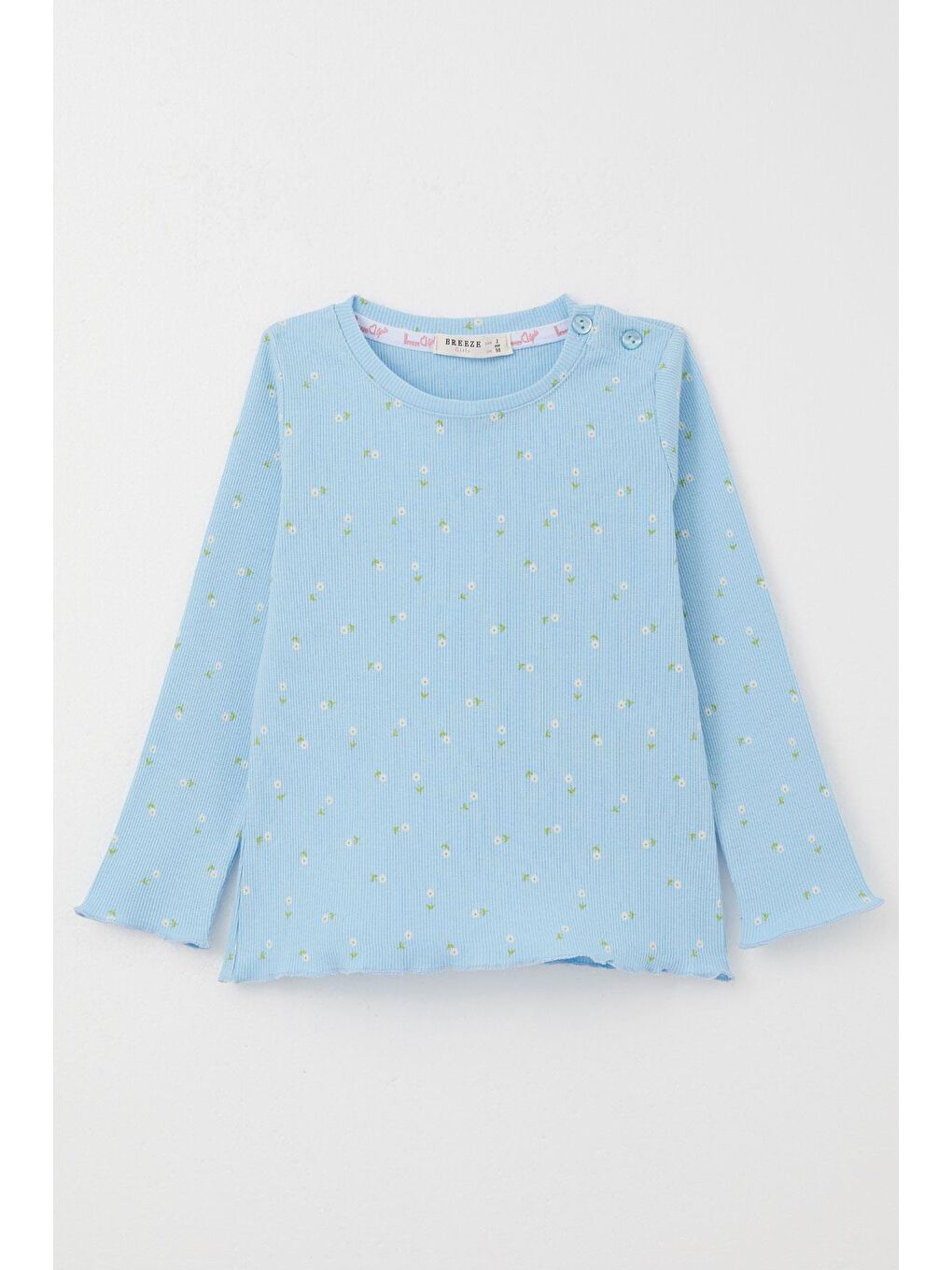 Breeze Kız Bebek Pijama Takımı Papatya Desenli Açık Mavi (9 Ay-1 Yaş) - 5