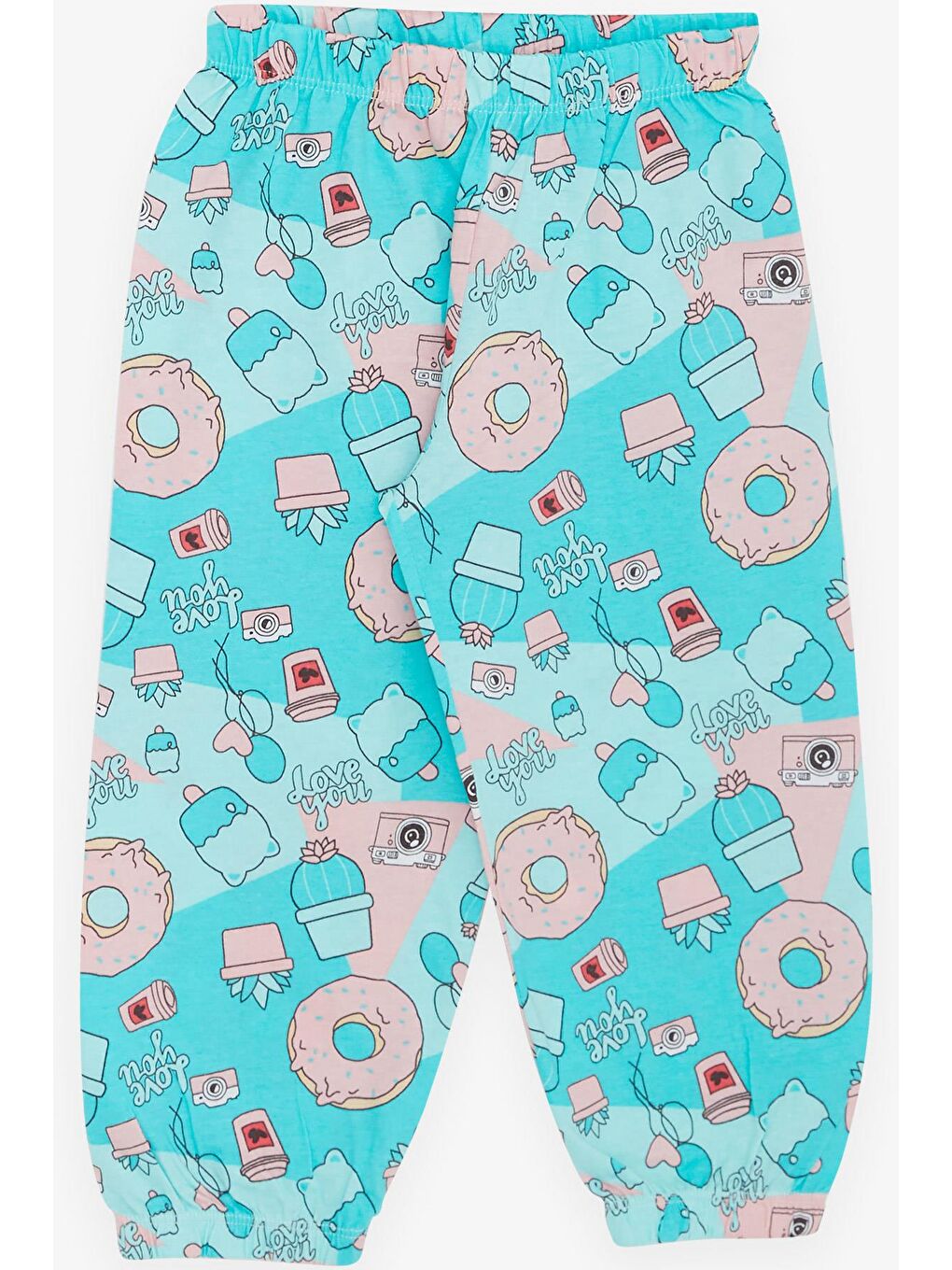 Kız Bebek Pijama Takımı Parti Temalı Turkuaz (9 Ay-1 Yaş)-3