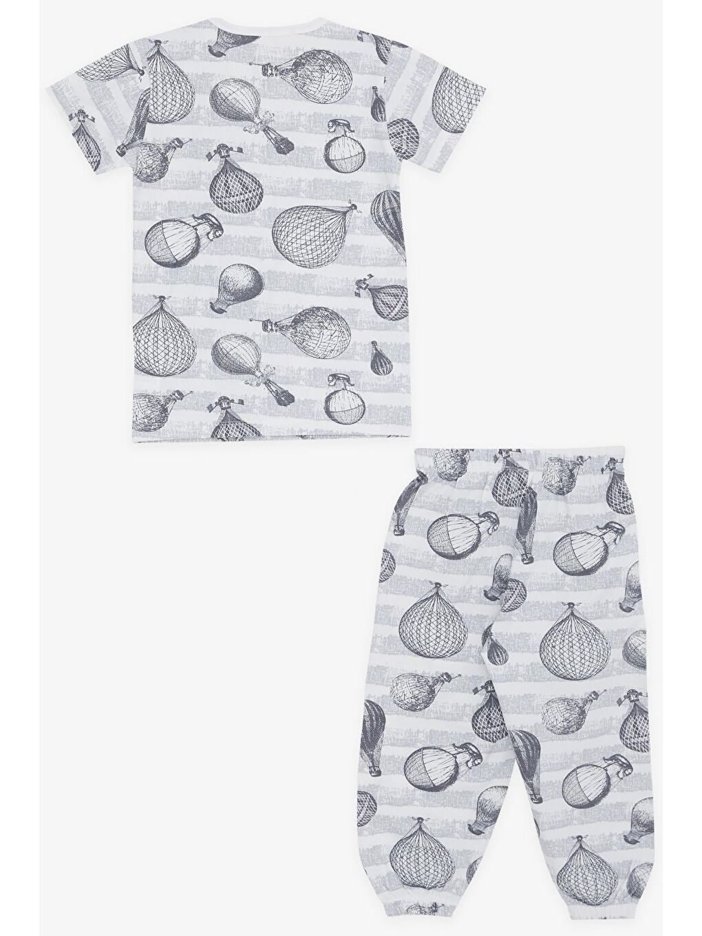 Kız Bebek Kısa Kollu Pijama Takımı Uçan Balon Desenli Ekru (9 Ay-1 Yaş)-1