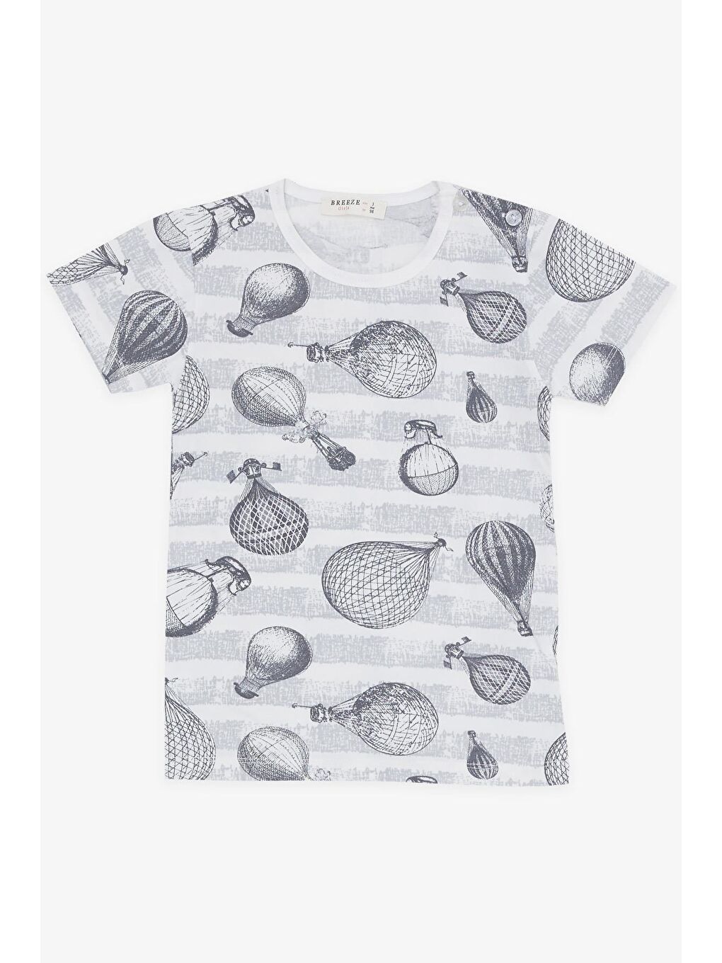 Kız Bebek Kısa Kollu Pijama Takımı Uçan Balon Desenli Ekru (9 Ay-1 Yaş)-4