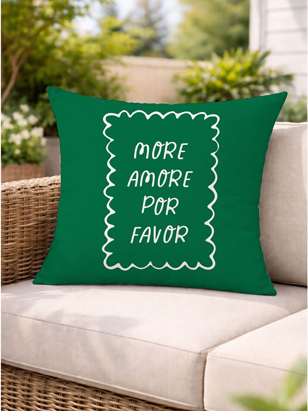 Yeşil More Amore Por Favor Kadife Kırlent Kılıfı 43x43 Çift Taraflı Dekoratif Yastık Kılıfı-1