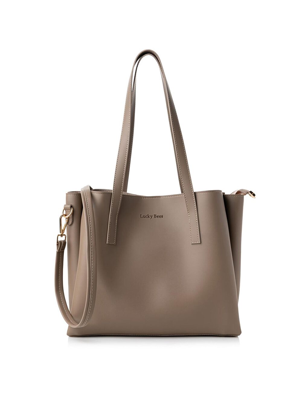 Bej Kadın Çift Askılı Tote El ve Omuz Çantası