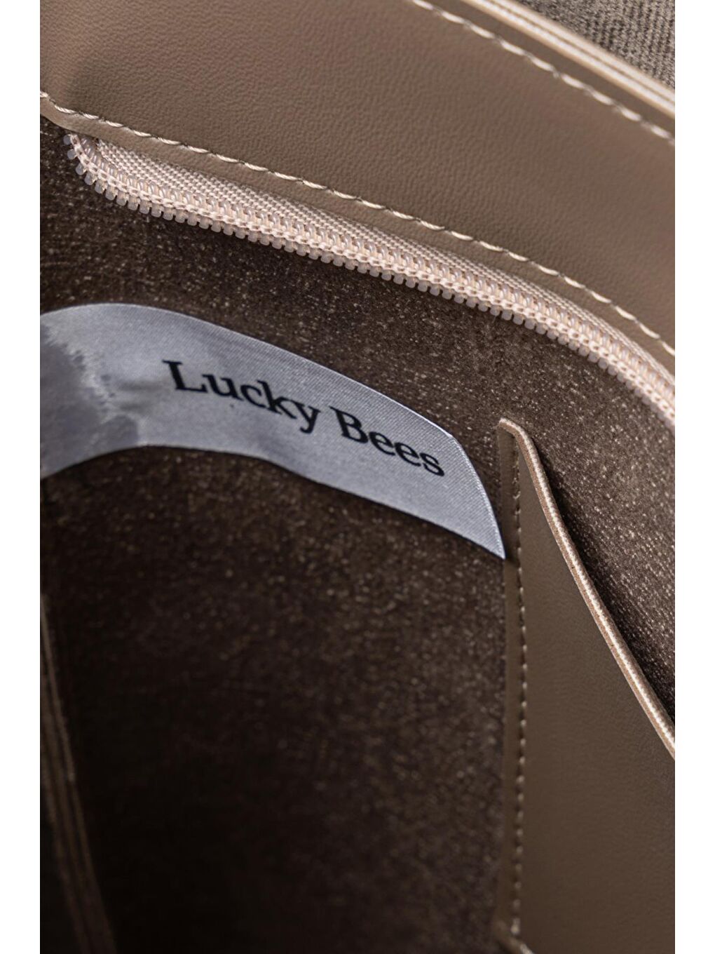 Bej Kadın Çift Askılı Tote El ve Omuz Çantası-6