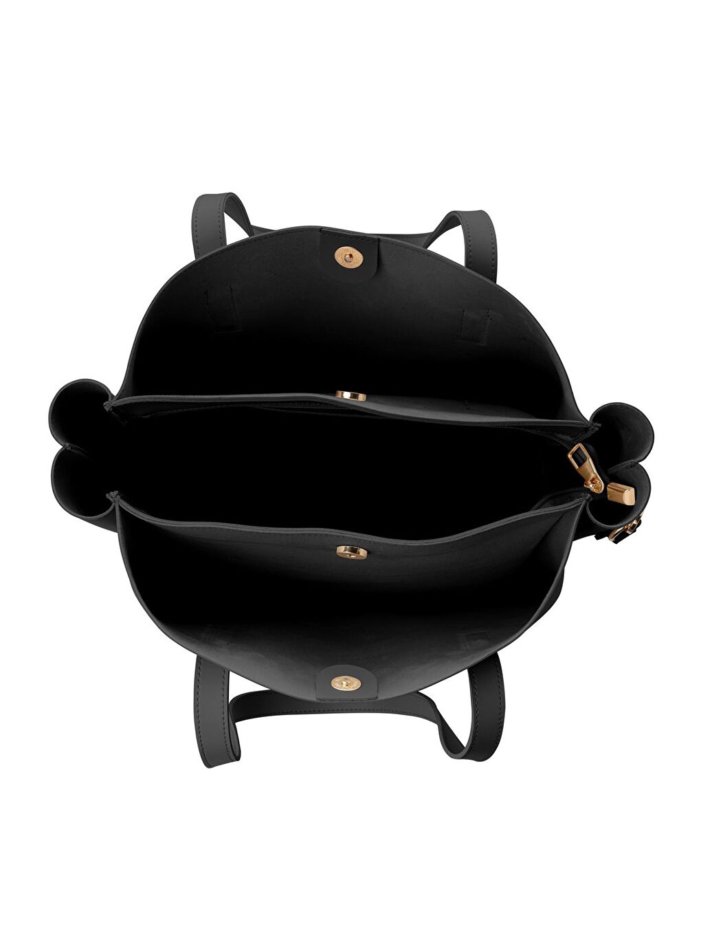 Siyah Kadın Çift Askılı Tote El ve Omuz Çantası-3