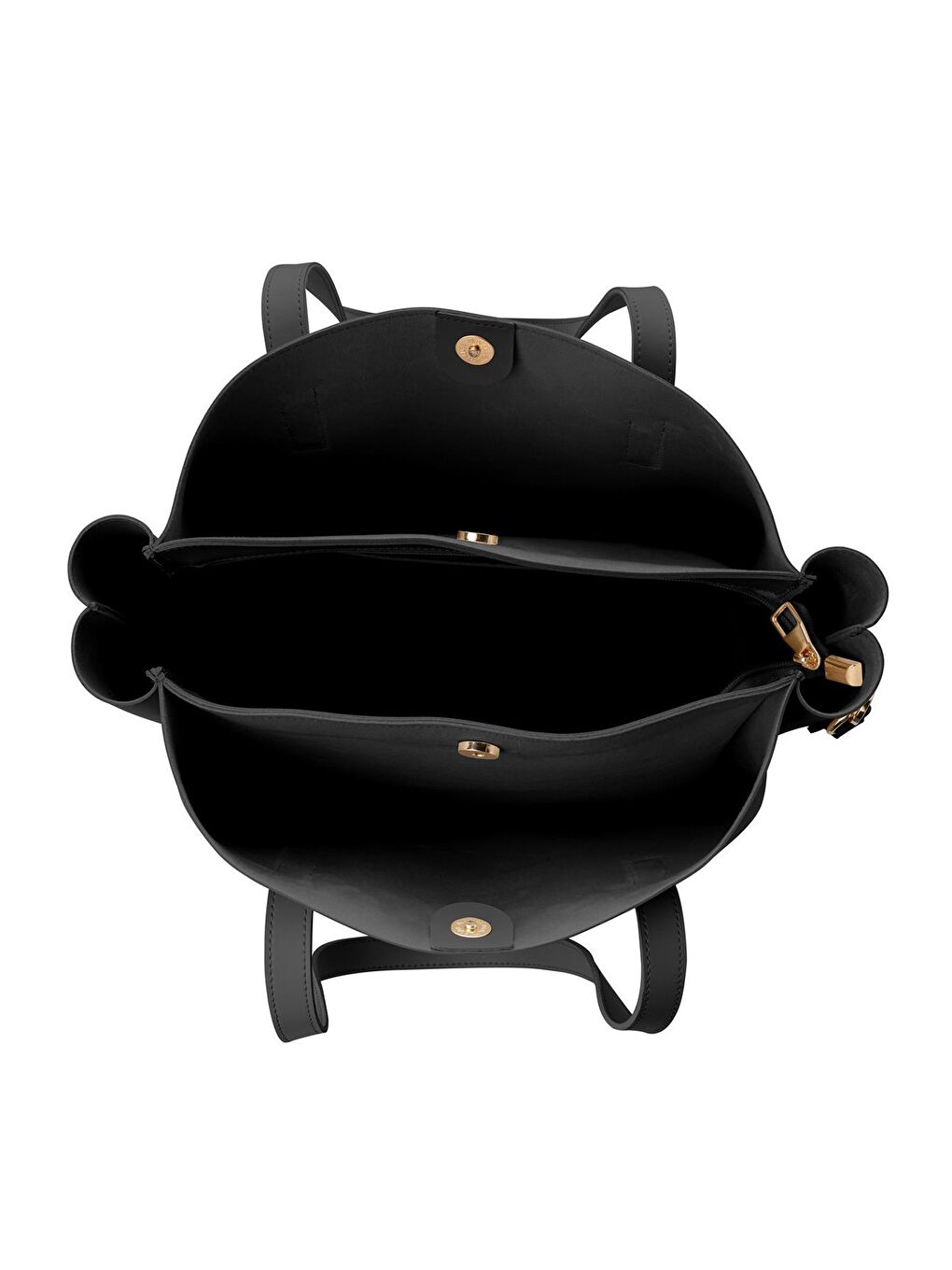 Siyah Kadın Çift Askılı Tote El ve Omuz Çantası-5