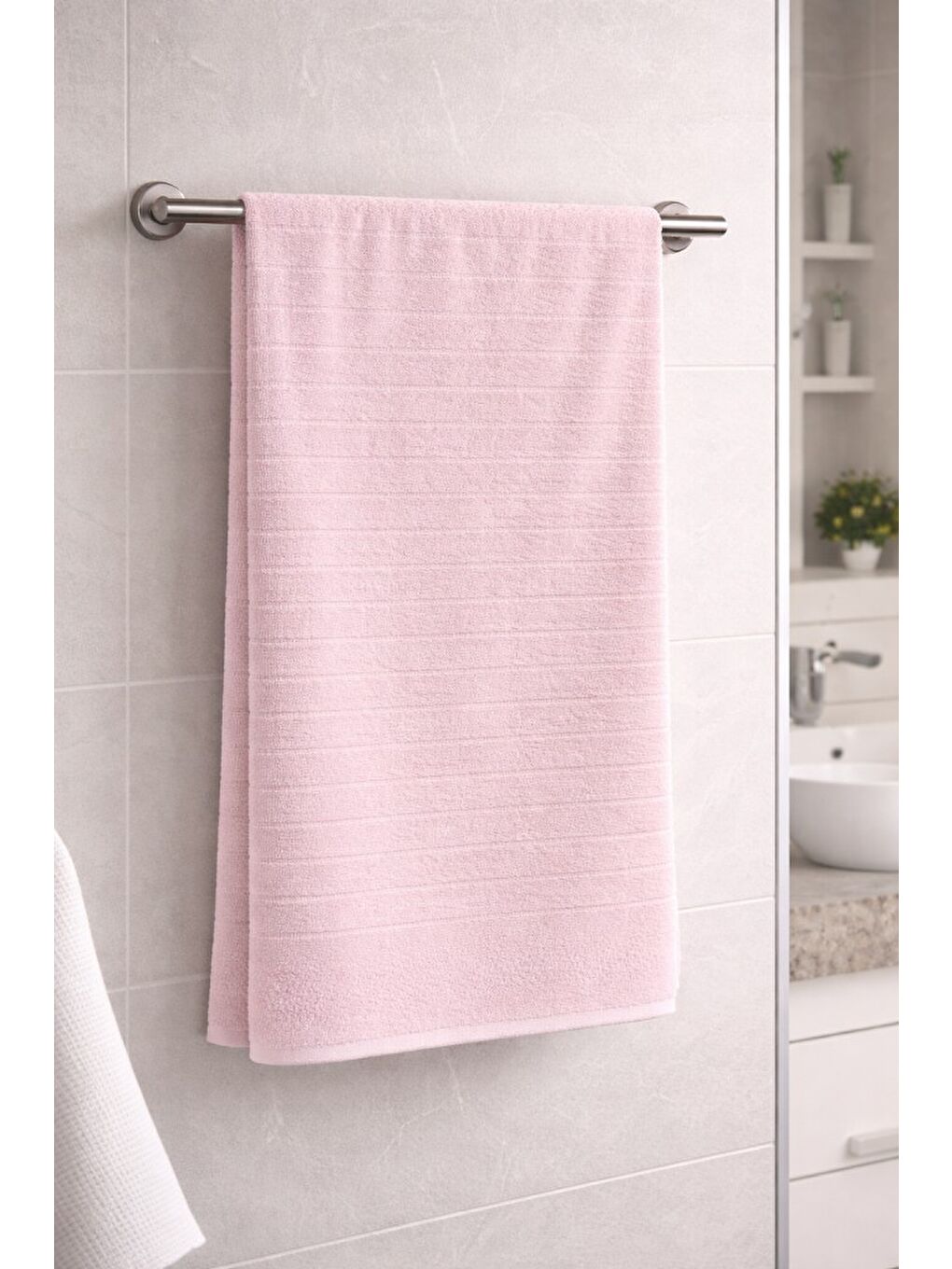 Pembe Santos %100 Pamuk Banyo Havlusu 90x150 cm – Yumuşak ve Emici