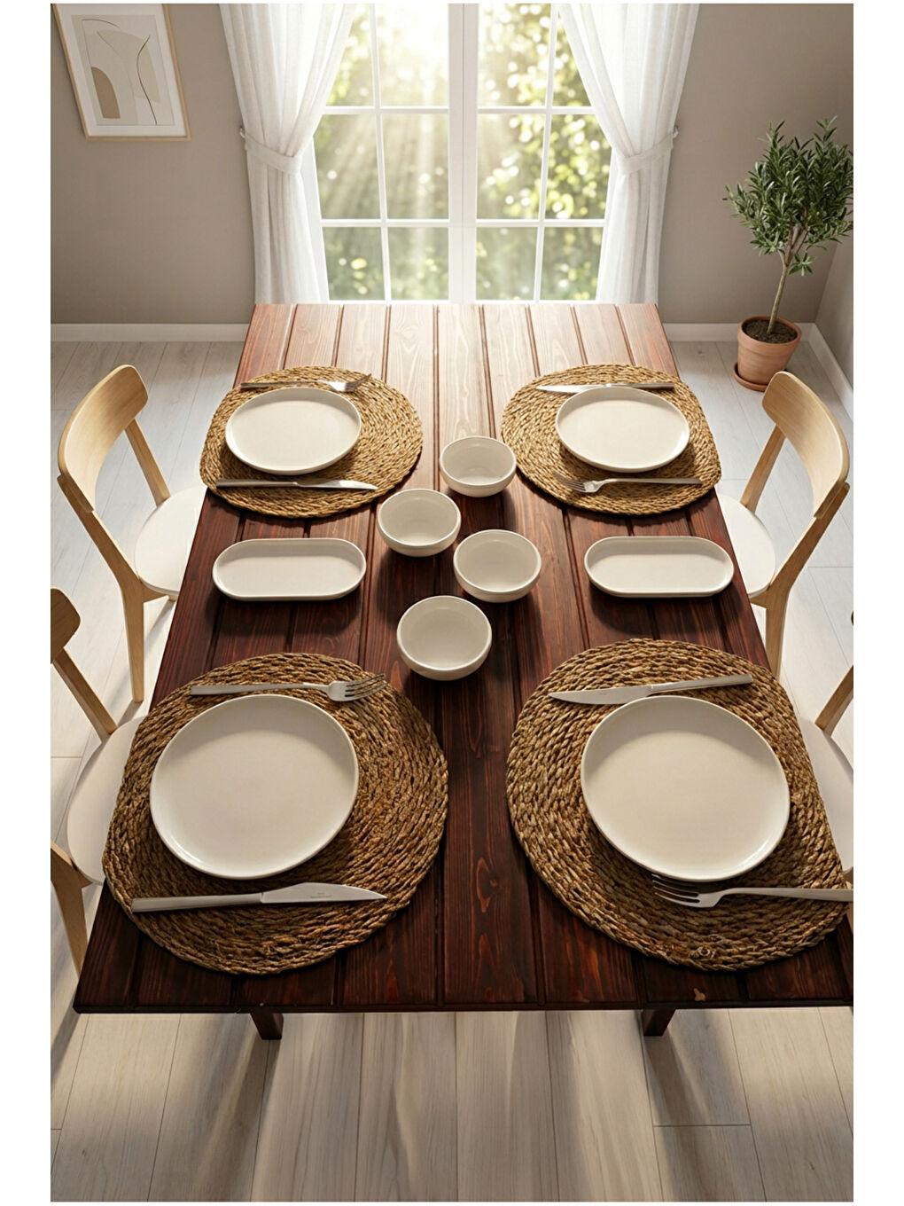 Sade 10 Parça Kahvaltı Takımı Beyaz-3