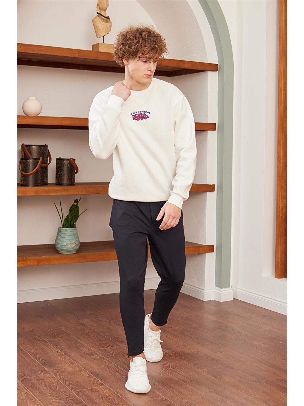 Erkek Fermuar Detaylı Jogger Eşofman Altı Lacivert