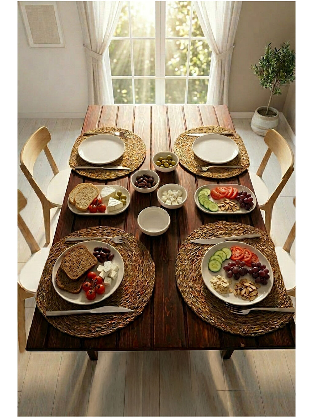 Sade 10 Parça Kahvaltı Takımı Beyaz-4