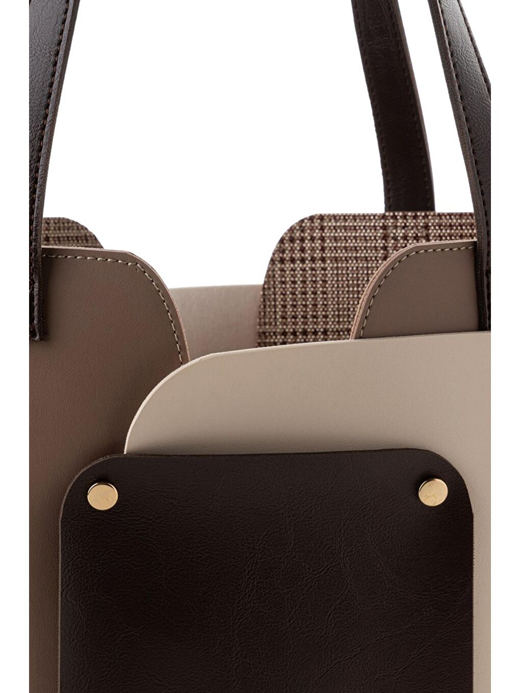 Bej Kadın El ve Omuz Çantası-4