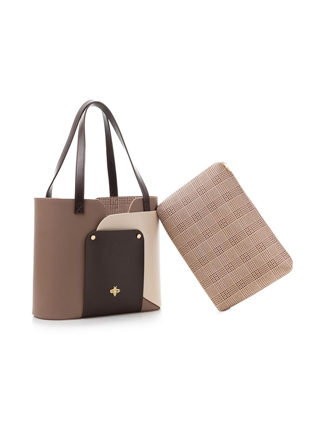 Bej Kadın El ve Omuz Çantası-6