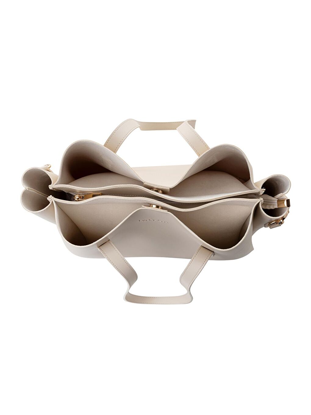 Ekru Kadın Çift Askılı Tote El ve Omuz Çantası-5