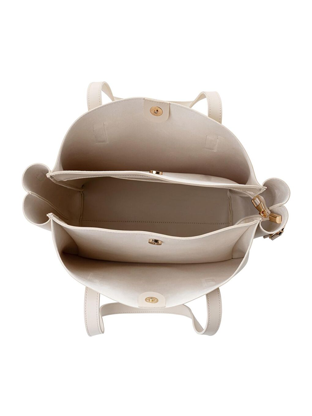 Ekru Kadın Çift Askılı Tote El ve Omuz Çantası-6