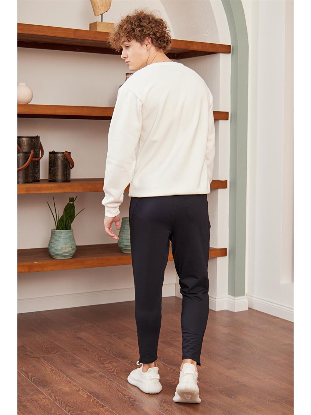 Erkek Fermuar Detaylı Jogger Eşofman Altı Lacivert-4