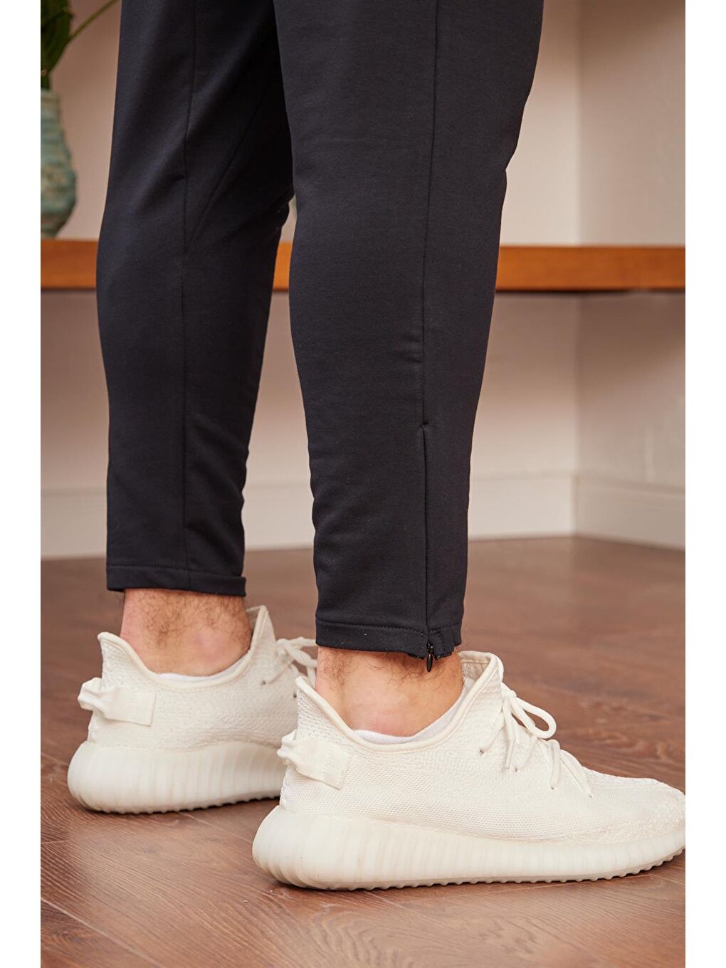 Erkek Fermuar Detaylı Jogger Eşofman Altı Lacivert-5