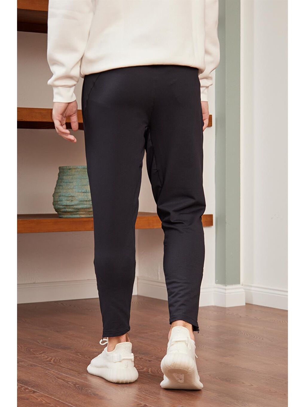 Erkek Fermuar Detaylı Jogger Eşofman Altı Lacivert-6