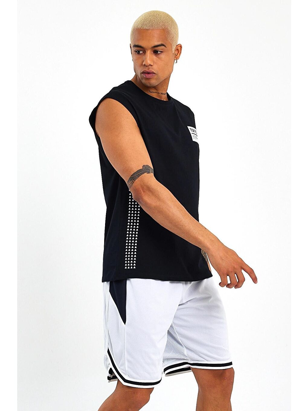 Siyah Erkek Bisiklet Yaka Regular Fit Tokyo Baskılı Tişort SPR23AT345-2