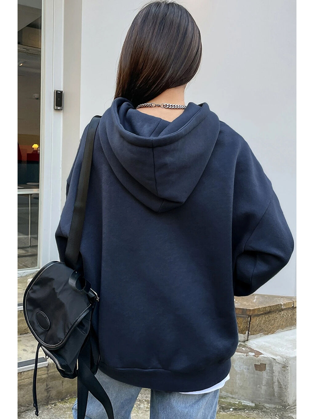 uyguntarz Lacivert Unisex Better Baskılı Oversize Sweatshirt - 3