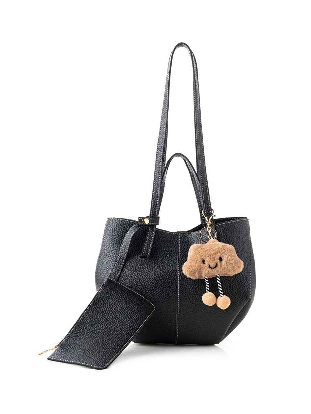 Siyah Kadın El ve Omuz Çantası