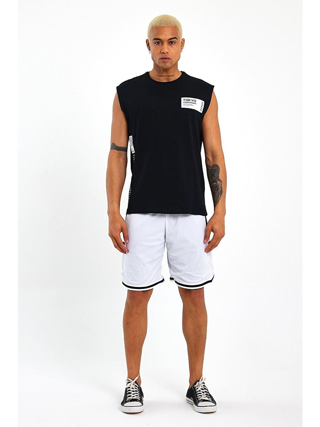 Siyah Erkek Bisiklet Yaka Regular Fit Tokyo Baskılı Tişort SPR23AT345-3