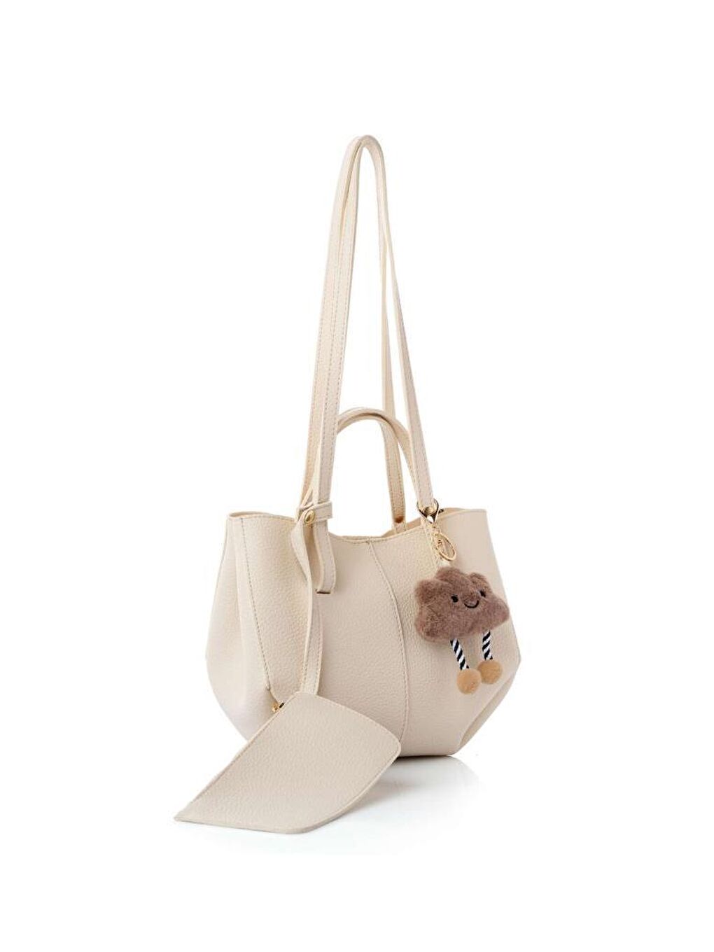 Ekru Kadın El ve Omuz Çantası-1