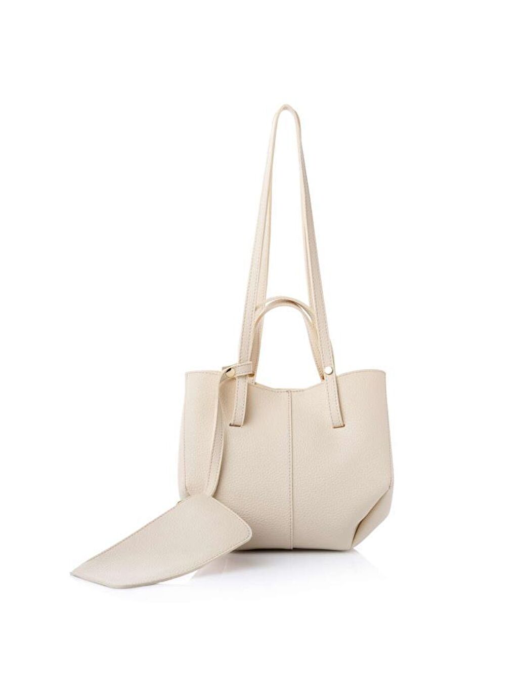 Ekru Kadın El ve Omuz Çantası-2