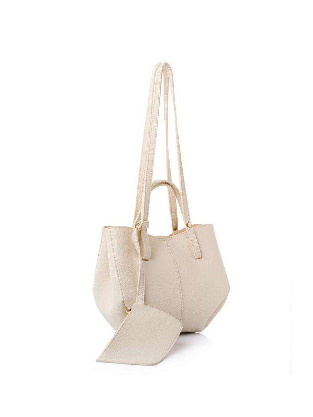 Ekru Kadın El ve Omuz Çantası-3