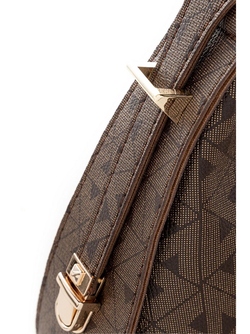 Kahverengi Kadın Baget El ve Omuz Çantası-3