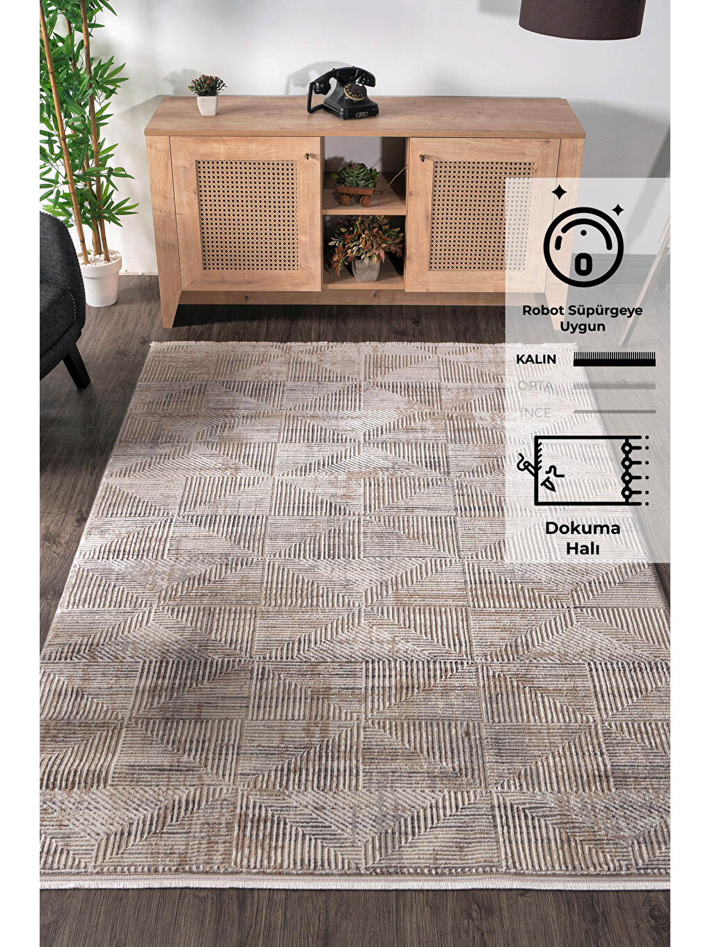 Gri Leo 2978 Modern Dokuma Halı-100x200