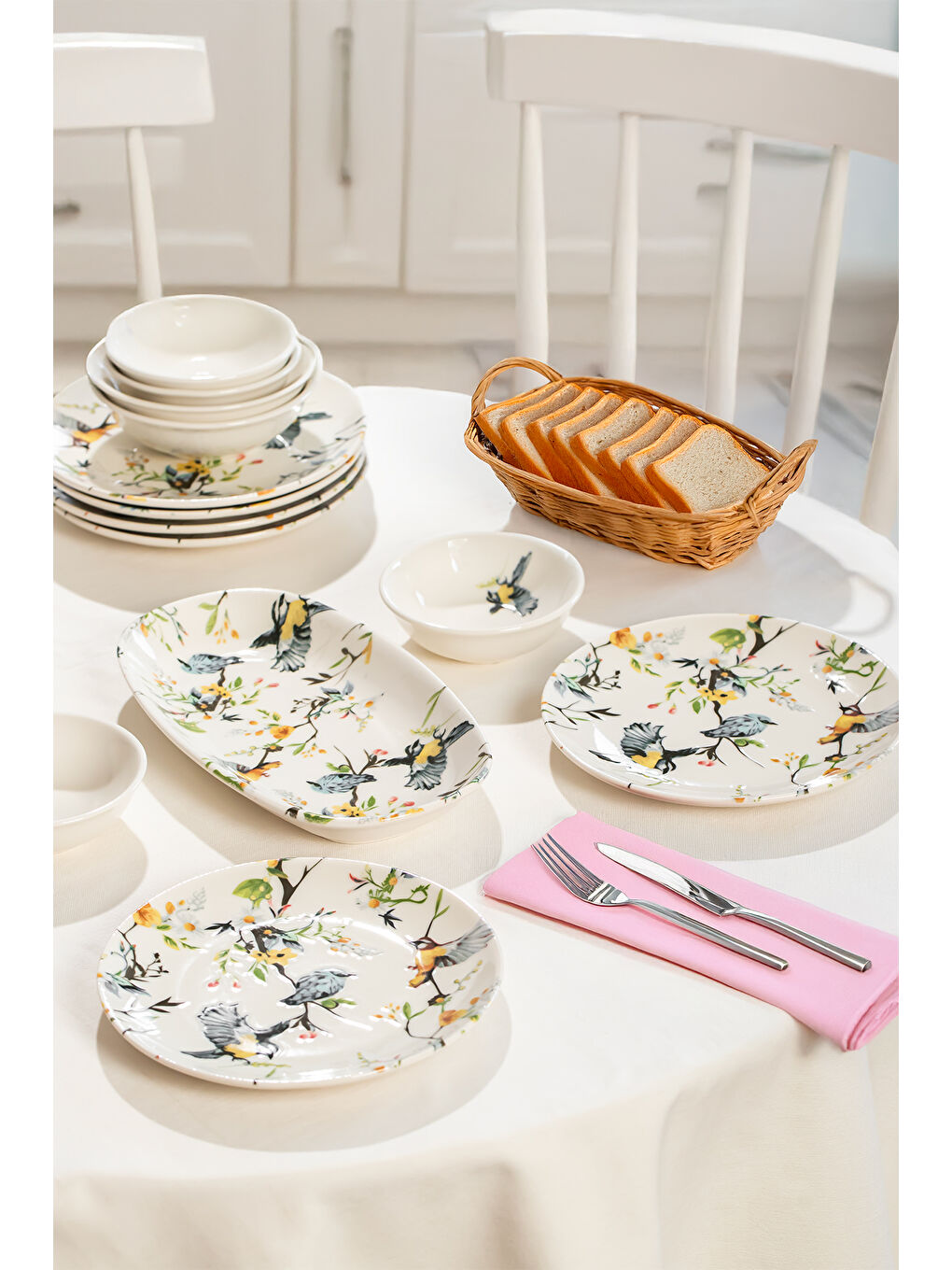 Karışık Porsima 4271 Pure 14 Parça Porselen Kahvaltı Seti 6 Kişilik Kahvaltı Takımı-1