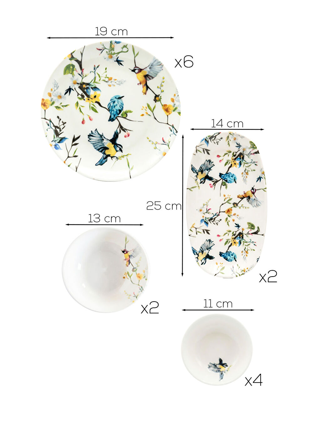 Karışık Porsima 4271 Pure 14 Parça Porselen Kahvaltı Seti 6 Kişilik Kahvaltı Takımı-4