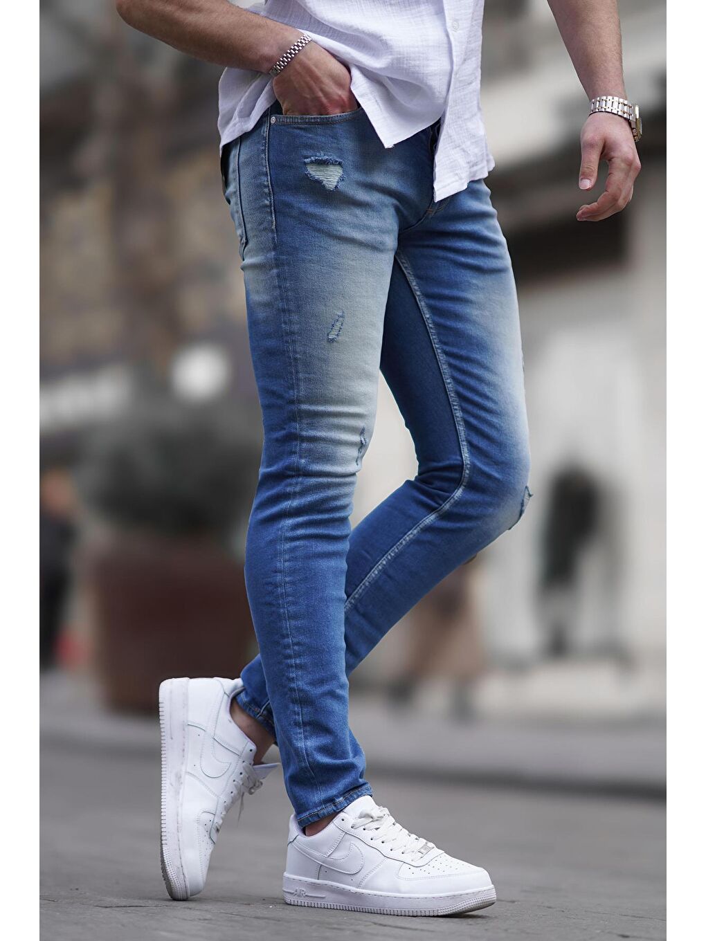 Madmext Mavi Skinny fit Erkek Jean 5102