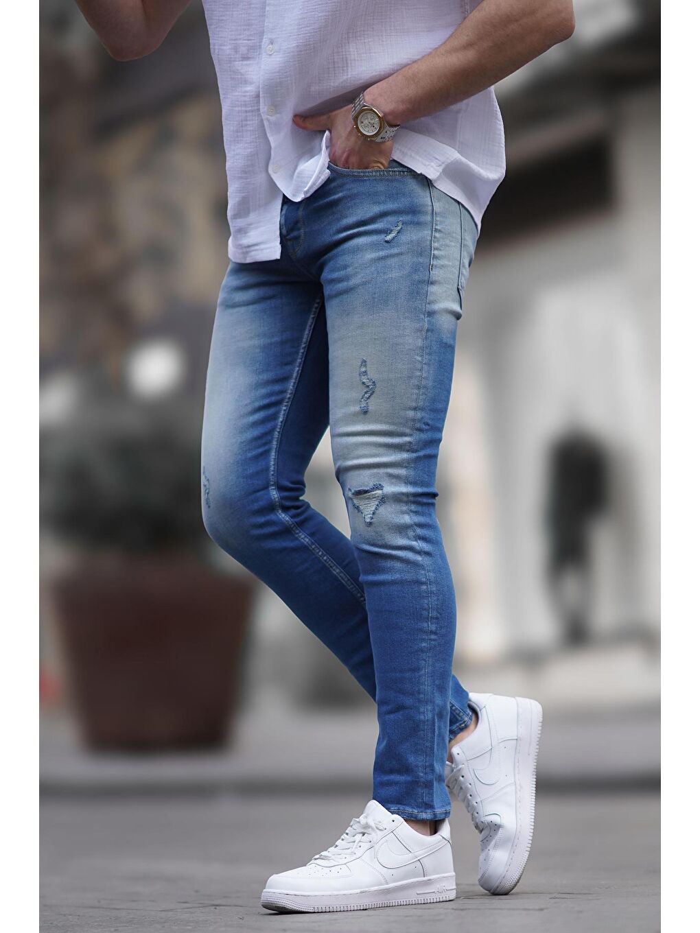 Madmext Mavi Skinny fit Erkek Jean 5102 - 1