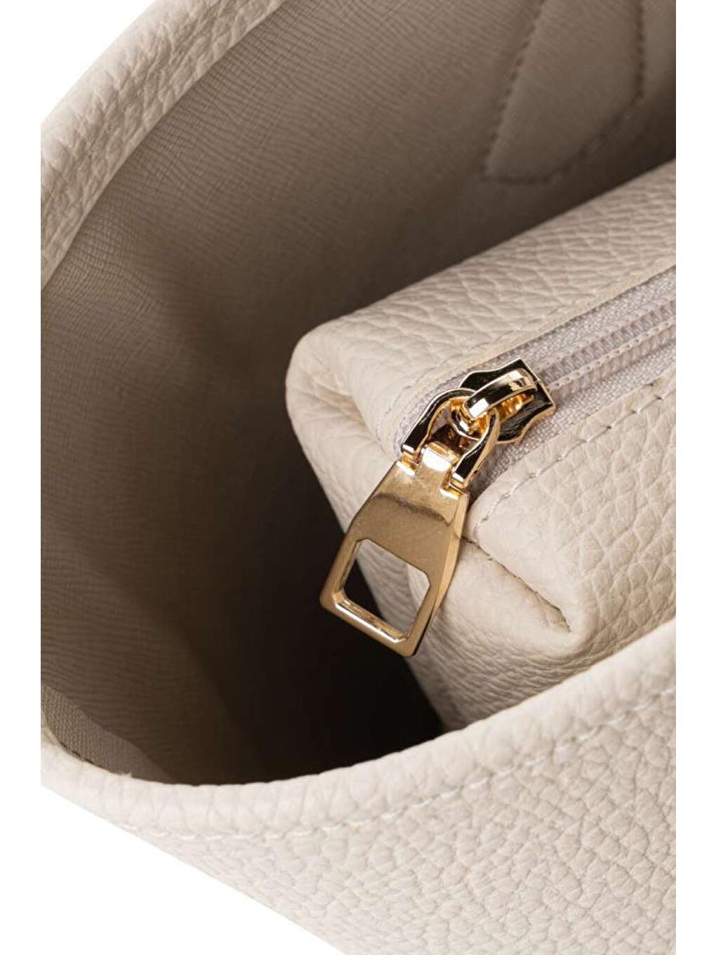 Ekru Kadın Çapraz Askılı El ve Omuz Çantası-8