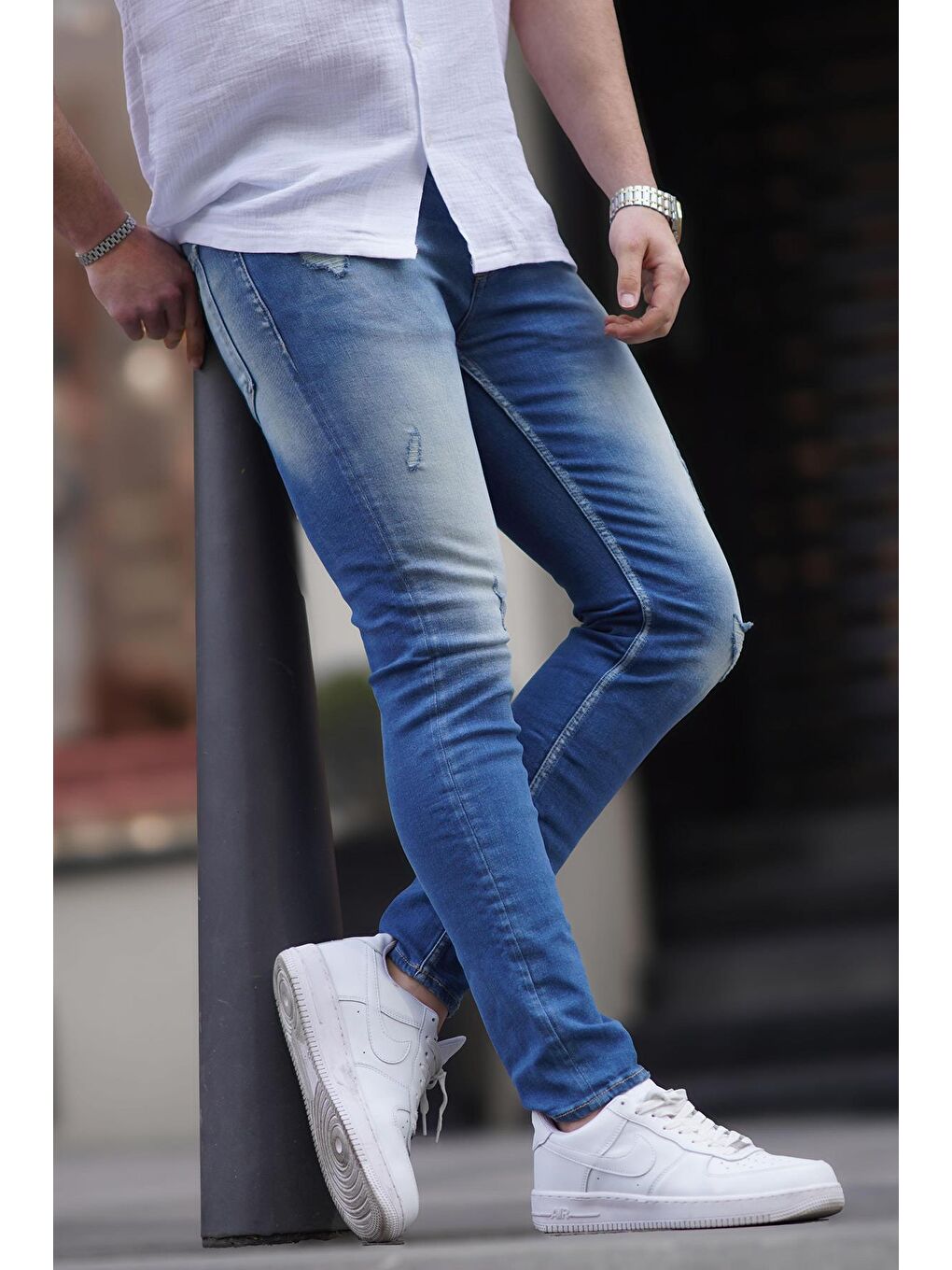 Madmext Mavi Skinny fit Erkek Jean 5102 - 4
