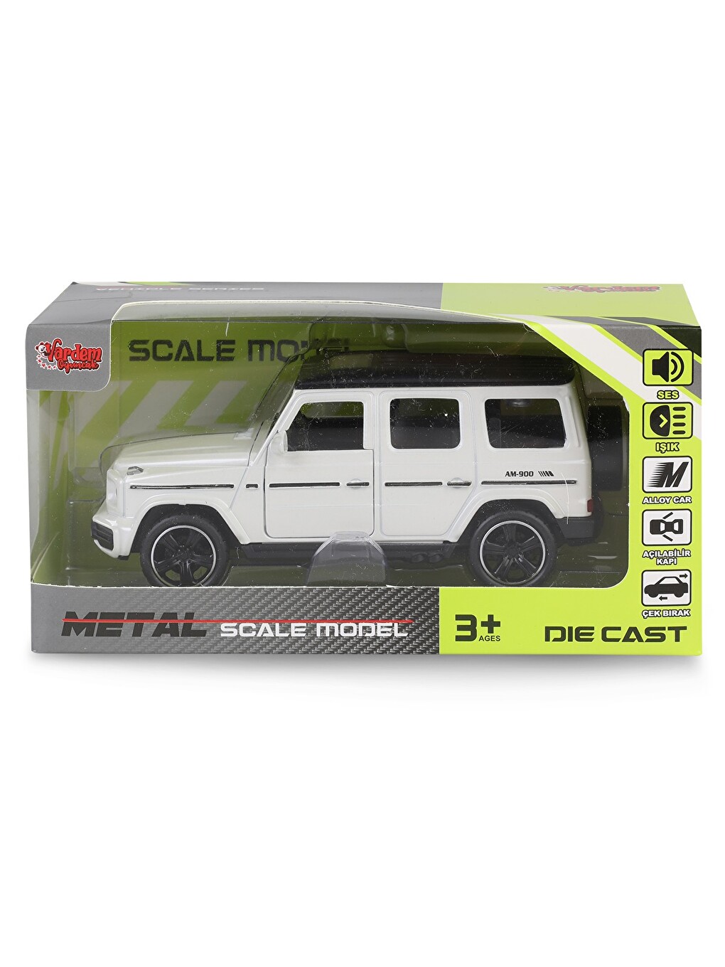 Kut.çek bırak 1:32 Işıklı Ve Sesli Metal Jeep - Beyaz-4